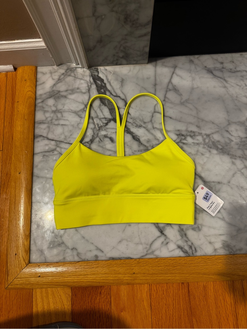 lululemon athletica Neon Yellow Strappy-Back Sports Bra